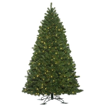 VICKERMAN 10 ft. x 69 in. Green Oregon Fir Outdoor Christmas Tree with 1550 Warm White Dura Light C165286LED